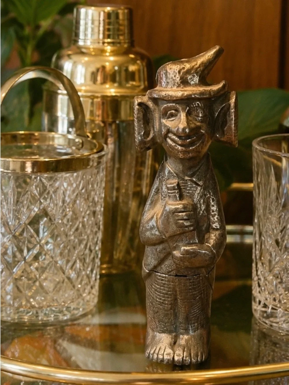 Vintage 1950s Bar Bum Figural Ice Pick Holder,MCM Novelty Bar Tool,Retro Barware